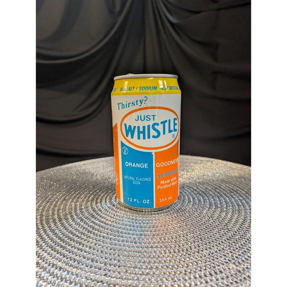 VTG 1991 Whistle Orange Soda Pop Can 12oz Straight Steel Maryland Heights MO